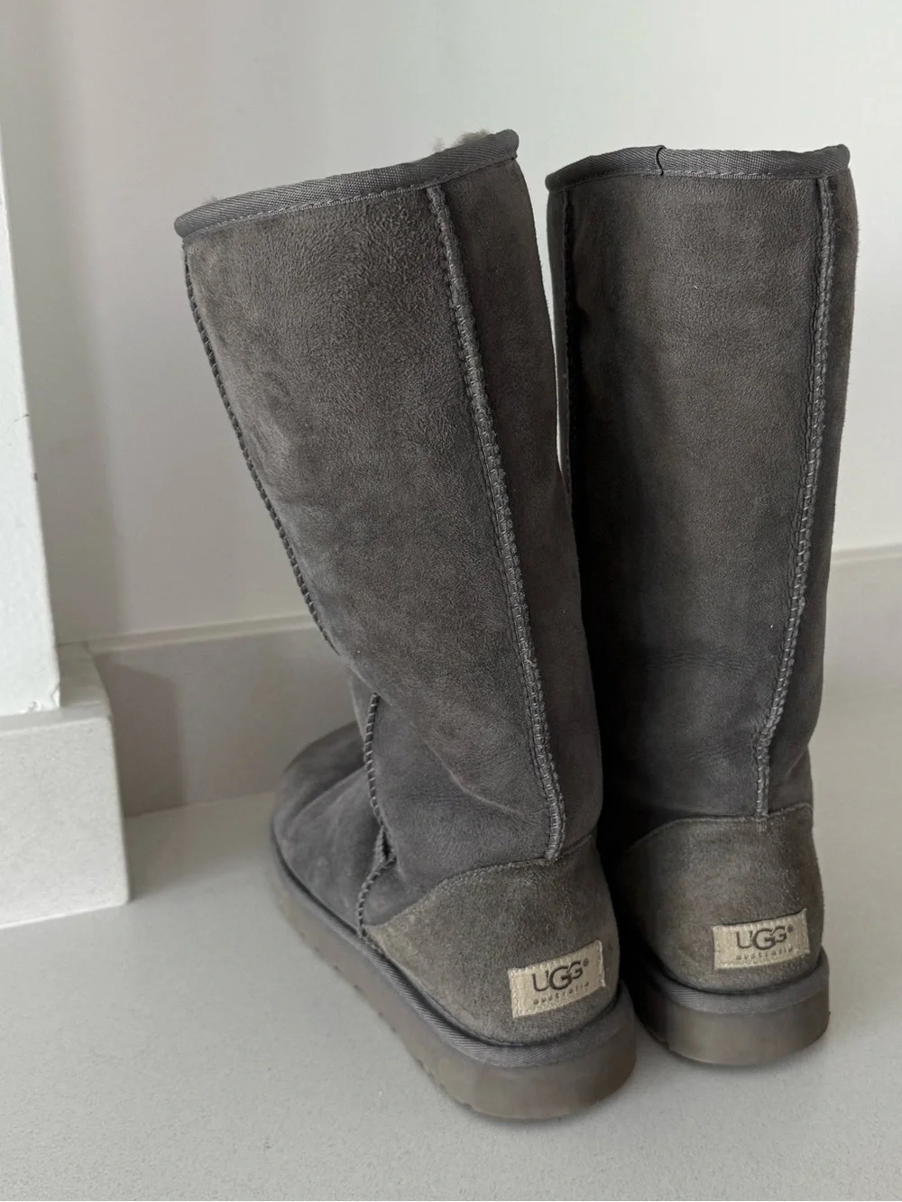 UGG Charcoal Suede Tall Boots